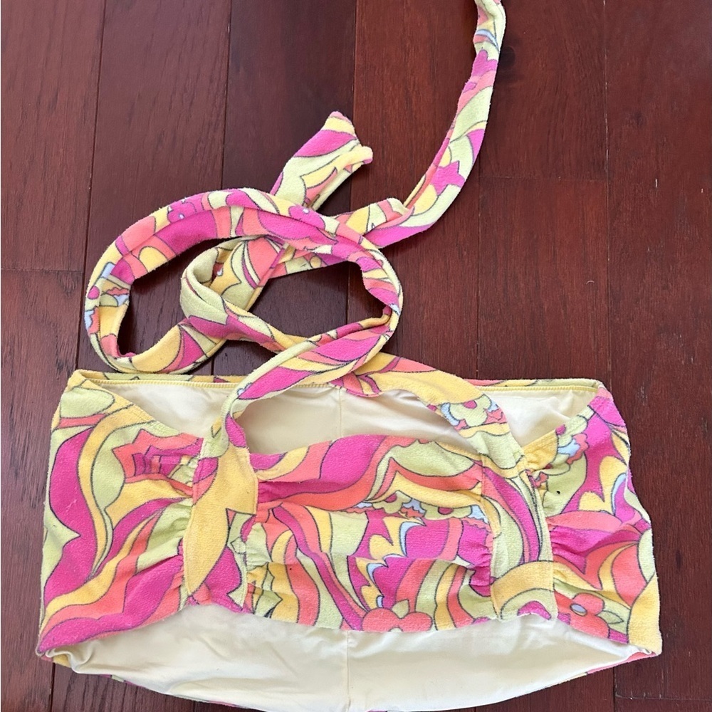 Frankie's Bikinis Top and Button Down Mini Cardigan Size S Bright Multi Color - Picture 13 of 14